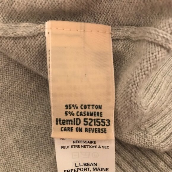 L.L.Bean Women's Cotton/Cashmere Sweater, Turtleneck Intarsia Size Small Petite - Picture 7 of 9